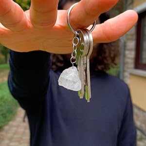 2x Schlüsselanhänger Edelstein Naturstein Rohstein Kristall Glücksbringer